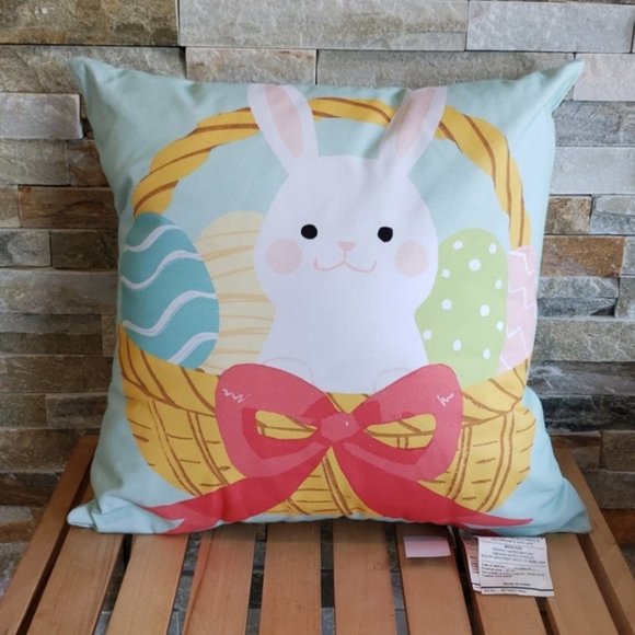 Adorable Bunny In A Basket Pillow - Picture 3 of 4